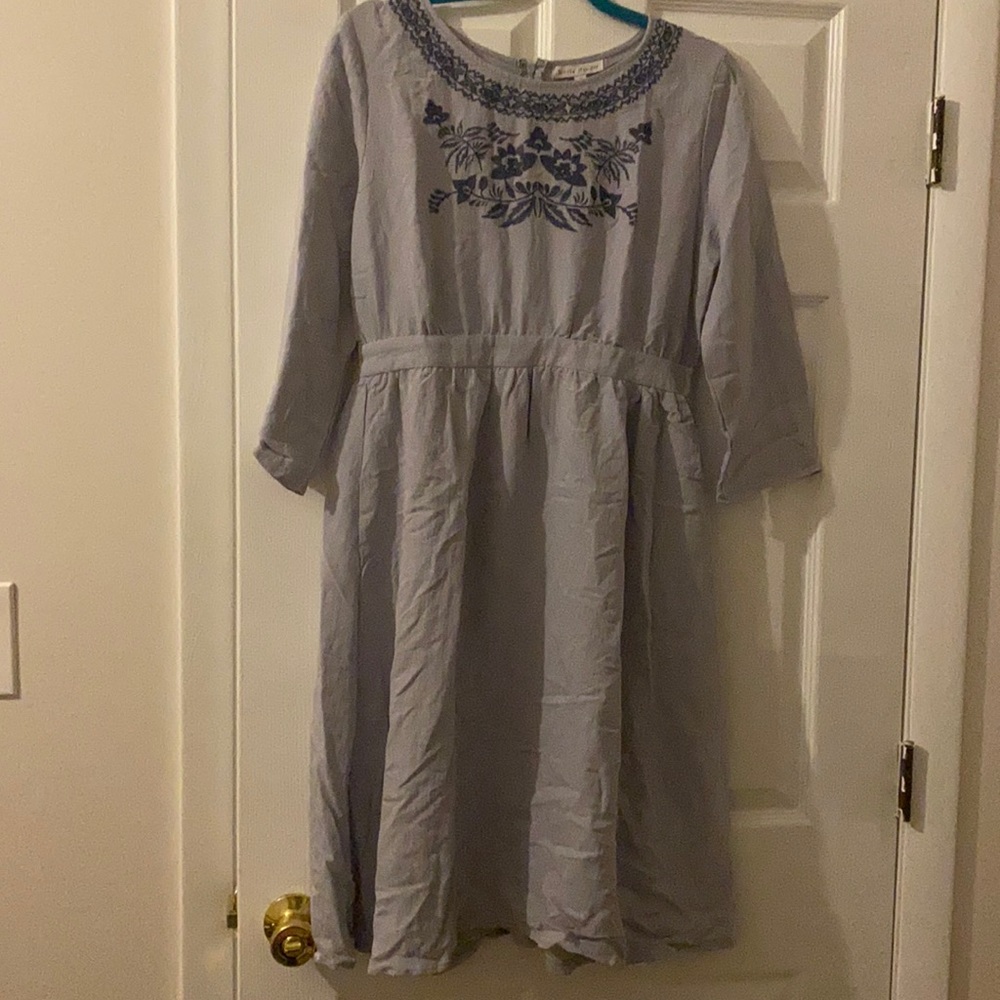 Linen Blue Gray Dress: Never Been Worn